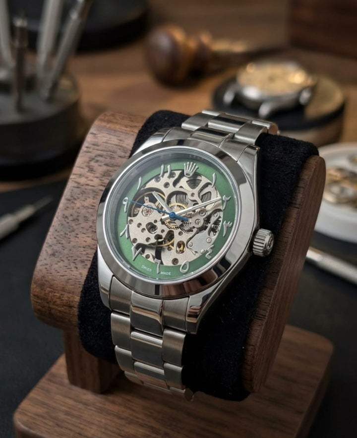 Rolex Day-Date Arabic Dial Automatic Silver Watch