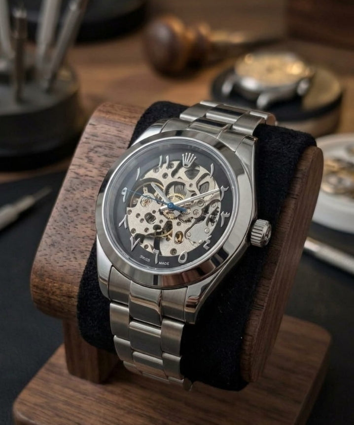 Rolex Day-Date Arabic Dial Automatic Silver Watch